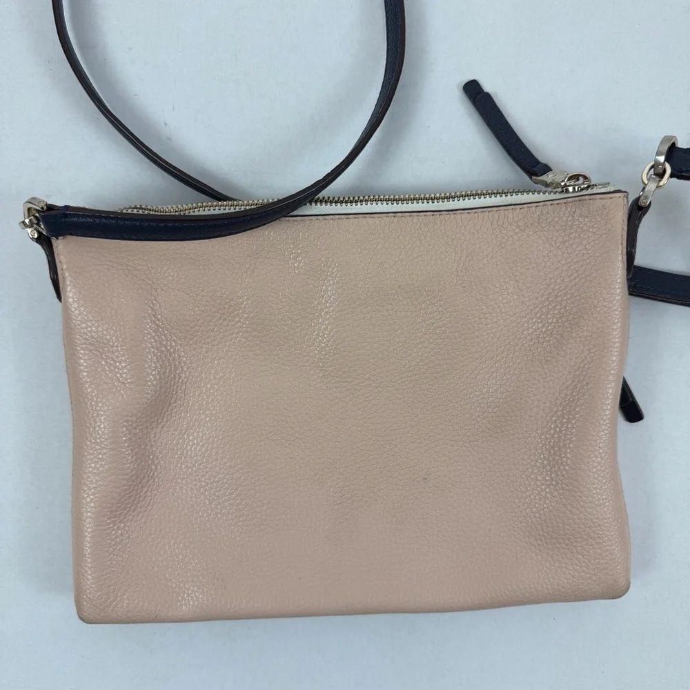 Kate Spade New York Pebbled Leather Colorblock Crossbody‎ Bag Blush Ivory Navy